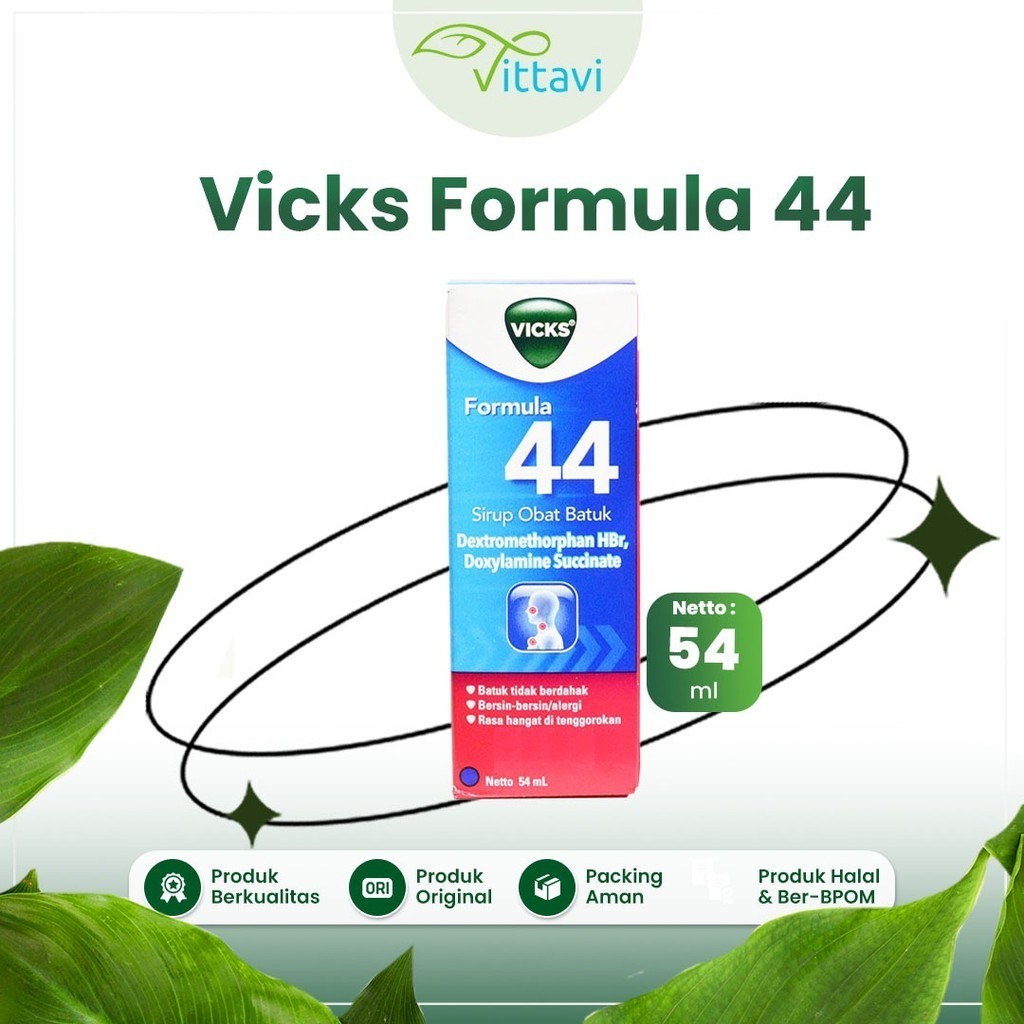 Vicks Formula 44 Dewasa Sirup Obat Batuk  Meringankan Batuk Tidak Berdahak