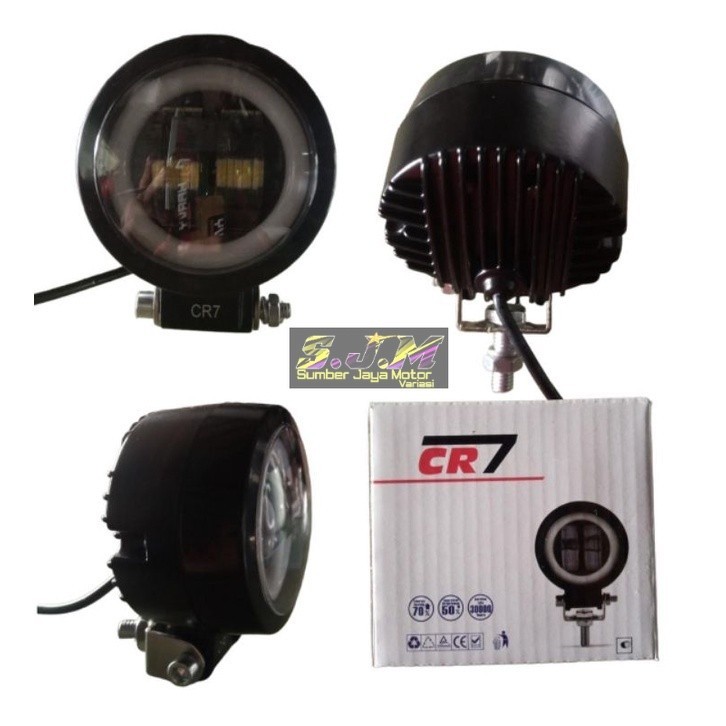 Lampu Sorot Daymaker Bulat 2 Led + Angel