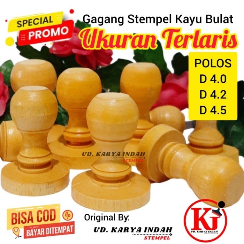 

Gagang Stempel Kayu Bulat Ukuran Terlaris D40 D42 D45 Polos