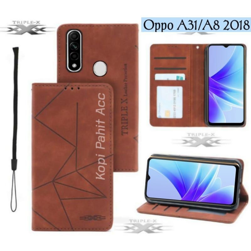 Case Oppo A31 2020 Oppo A8 2019 Flip Cover Wallet Sarung Hp Casing Dompet Flip Magnet