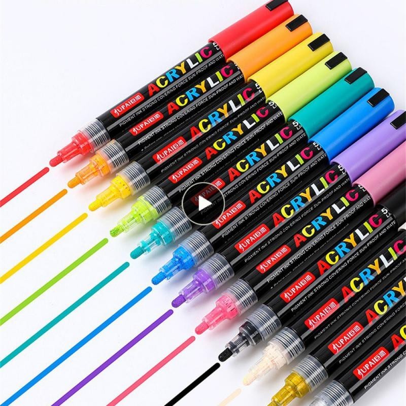 

Colors Art Marker Acrylic Paint Brush Pen Painting Stone Ceramic Glas Wood Canvas Graffiti Making Drawing Supplie