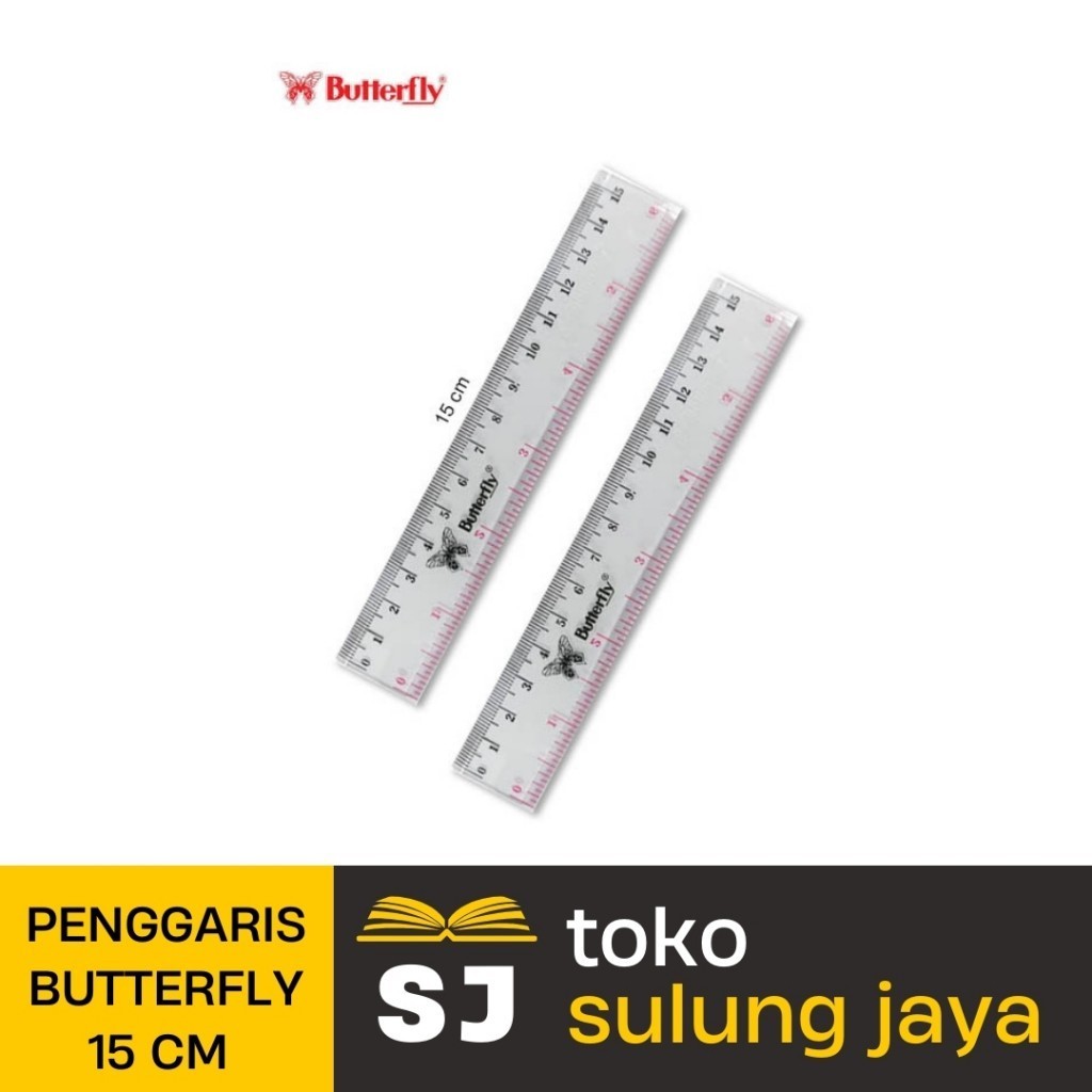 

PENGGARIS BUTTERFLY 15 CM / PENGGARIS PLASTIK MIKA