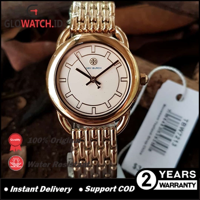 [Promo] Jam Tangan Wanita Tory Burch TBW-7213 / TBW7213 Ravello Goldtone Stainless Steel Bracelet Or