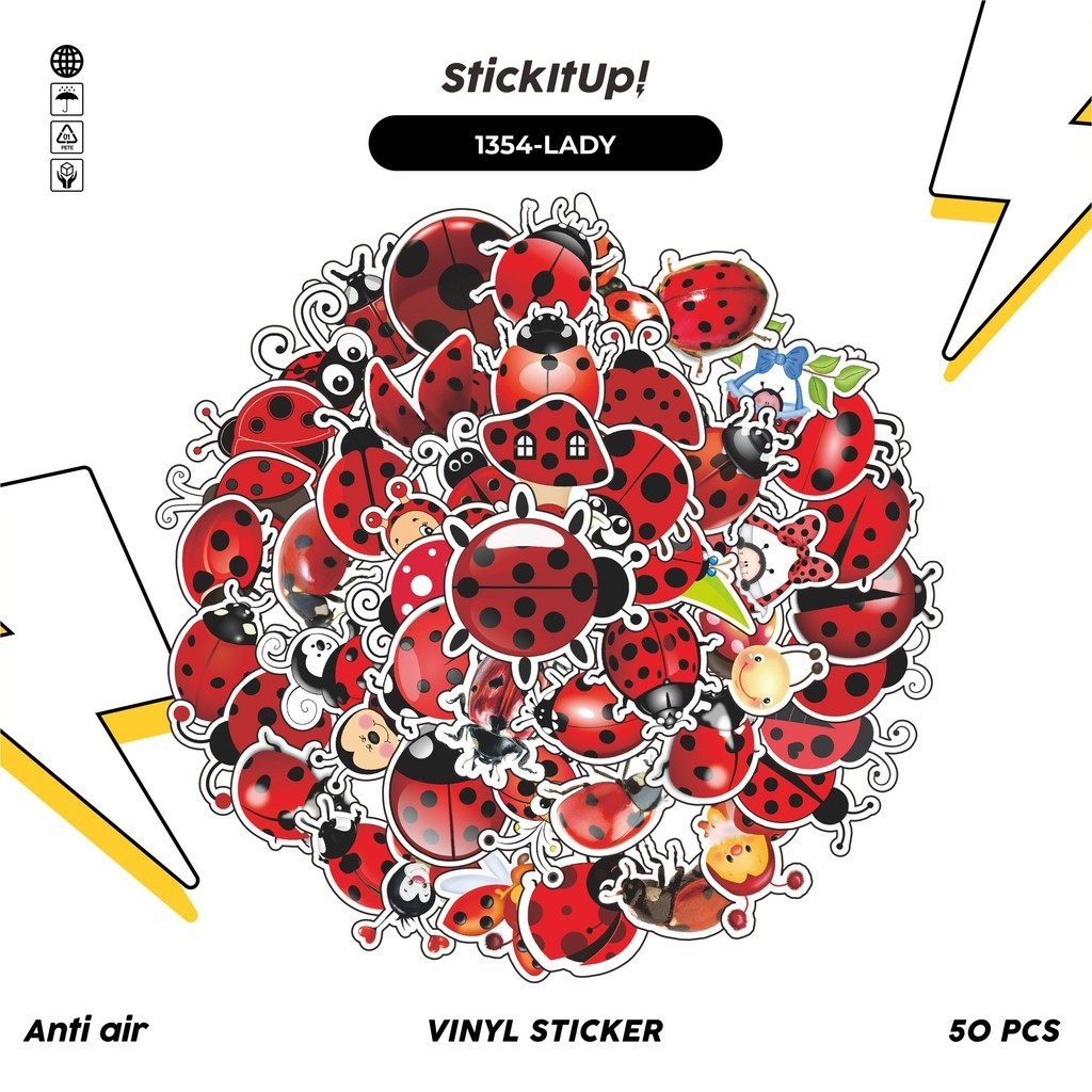 

COD✨ 100 Pcs Stiker Pack Kumbang v2 Lucu Aesthetic Vynil Waterproof untuk Freebies Sticker Buku Journal Casing HP Laptop