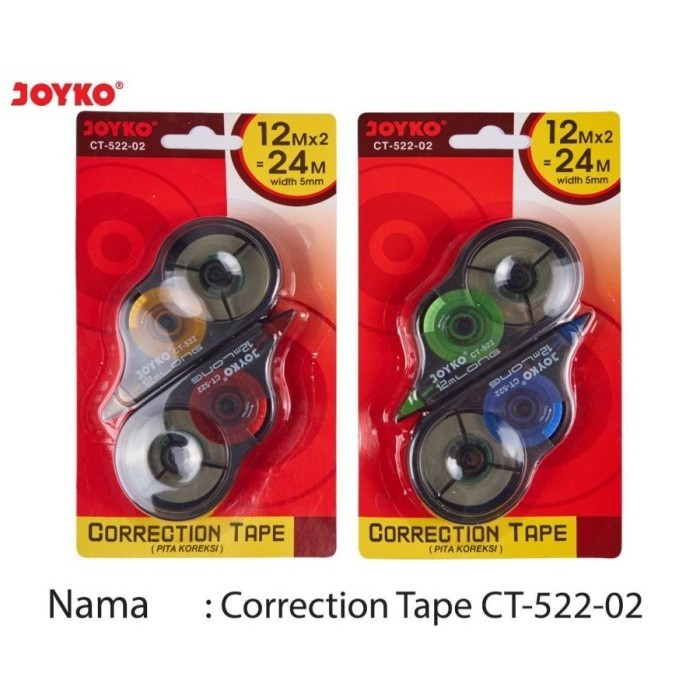 

Correction Tape Pita Koreksi Joyko CT-522-02 1 box isi 24 pcs - ct 522 isi 24pc