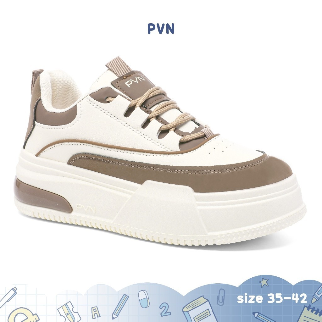 PROMO PVN Jeno Sepatu Sneakers Wanita Shoes Choco 438