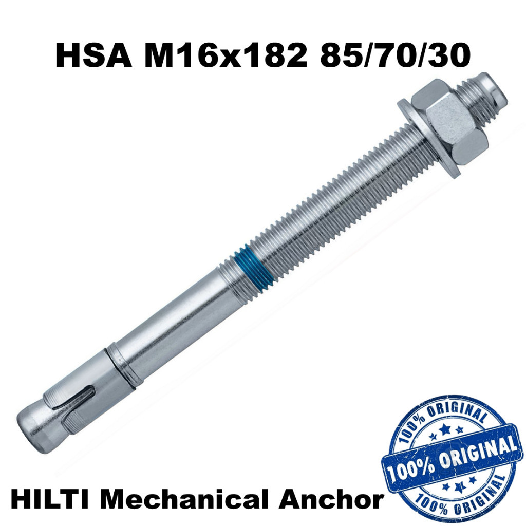 QM73OL Dynabolt HILTI HSA M16x182 85/70/30 Mechanical Angkur / Wedge Anchor / Through Bolt