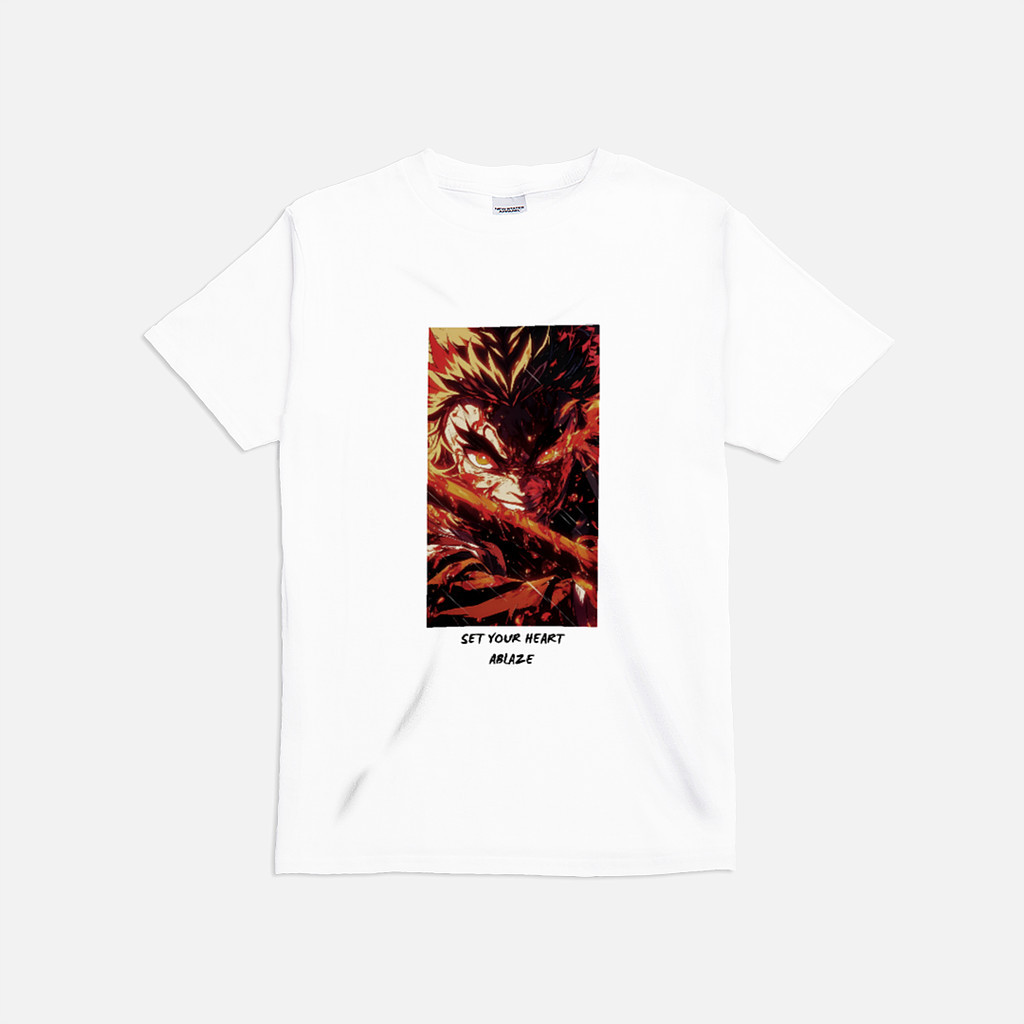 Cotton T-Shirt Demon Slayer - Rengoku 002
