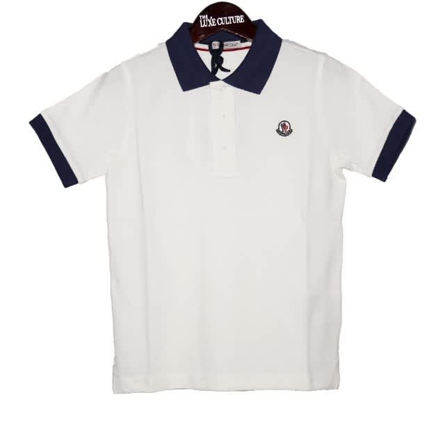 Moncler Logo White Polo Kids