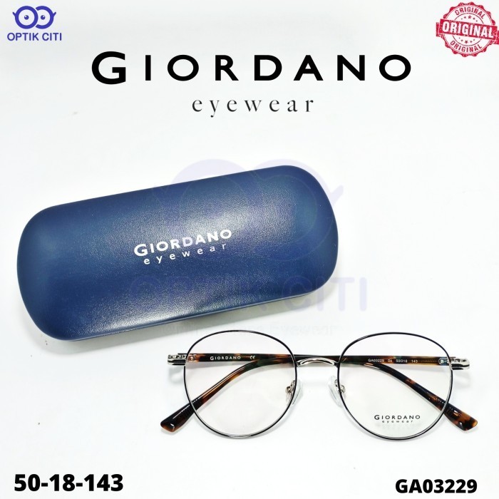 Frame Kacamata Pria Wanita Bulat GIORDANO GA 03229 Original