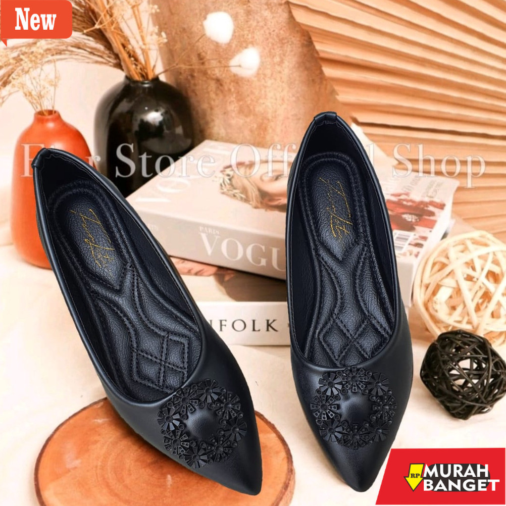 sepatu kerja wanita kekinian yg lagi viral- FIOR LOTUS Ballevina Pointed Toe Ballet Flat AR 15 - Fio