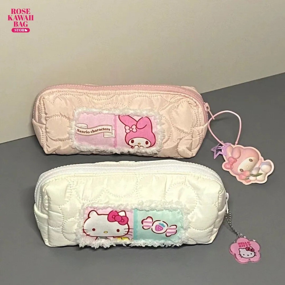 

Sanrio Bag Kawaii Hello Kitty Pencil Pouch Large Capacity Pen Case Hello Kitty Cosmetic Bag for Girls Student Stationery Gifts