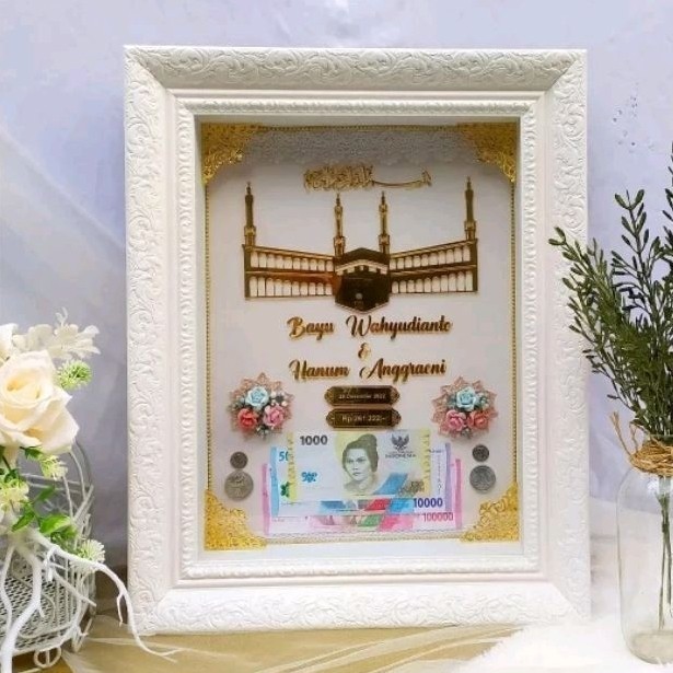 Mahar Ka'bah/Mahar masjid/Mahar akrilik. Free Packing kayu.