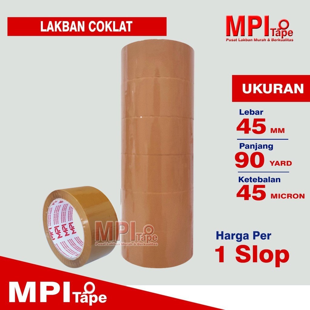 

1 Slop - Lakban Coklat Uk 45 mm x 90 Yard - Lakban Packing - MPI