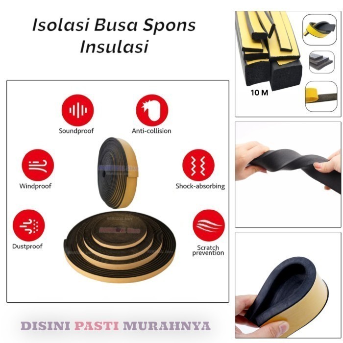 

GRSO Sponge Tape Roll Isolasi Busa Spons Insulasi 10M M5T162