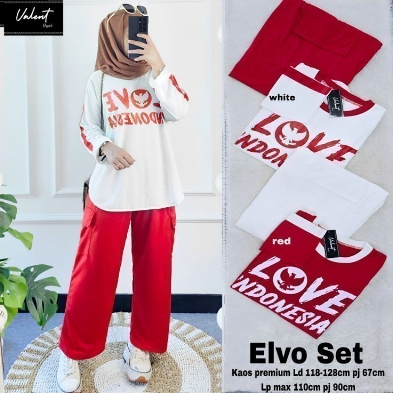 1Stel 17 Agustus Baju Hut Ri 81 Kaos Agustusan 1Set One Set Wanita Bju Stelan Senam Set Celana Cargo