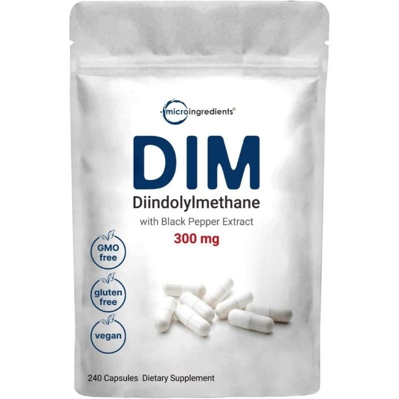 MicroIngredients DIM 300mg 240 Capsules Original Diindolymethane With Black Pepper Suplemen Hormon