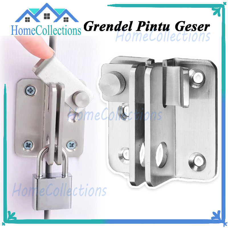 Slot Pintu Geser Grendel Kanan/Grendel Kait Kotak Pintu Geser/Grendel Geser Stainless Tebal