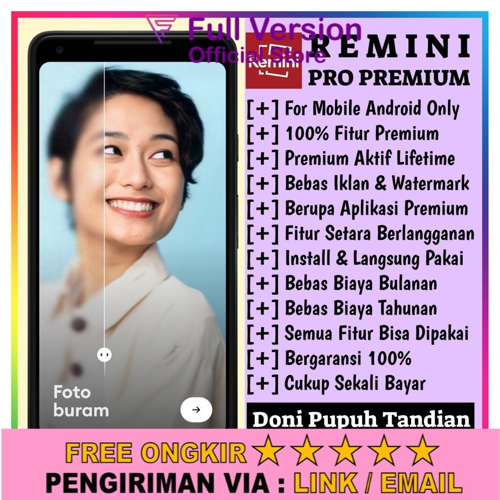 Remini Editor Photo HD Pro Premium Android Full Garansi Lifetime
