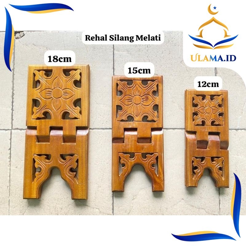 Rehal / Tatakan Ngaji Kayu Ukir Melati UHJ2