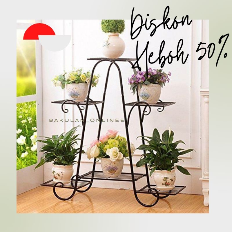 Rak Bunga Besi / Standing Pot A / Rak Bunga Susun 6