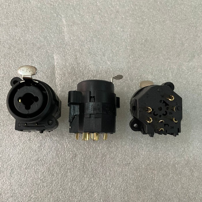 Socket Body Multi Combo XLR Canon Female Akai TEMBAGA (Gold Plate)