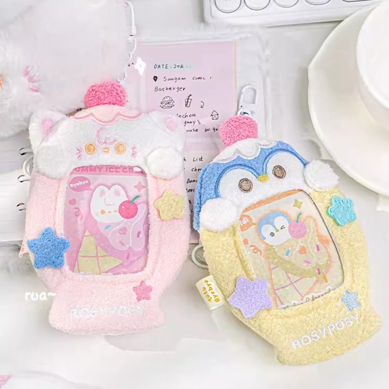 

Kawaii Plush Card Holder Korean Idol Album Card Protector Case Cartoon Dog Cat ID Card Sleeves Kpop Idol Photocard Holder