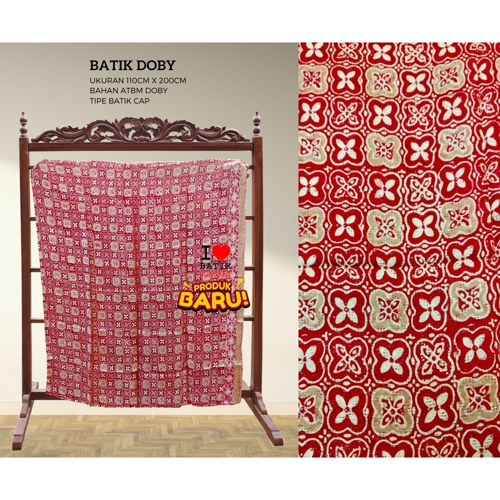 DOBY PASTEL PARANG MOTIF 2 PEKALONGAN DOBI DOBBY BAHAN KAIN BATIK CAP KAWUNG PINK FANTA