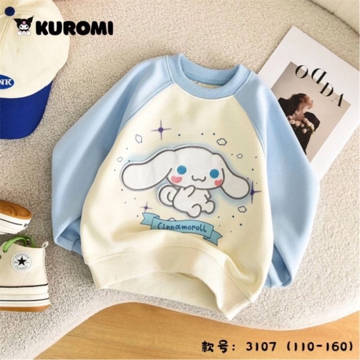 Sweater Baju Anak Cinamorol Sanrio lengan panjang Premium - MOROL, 130CM