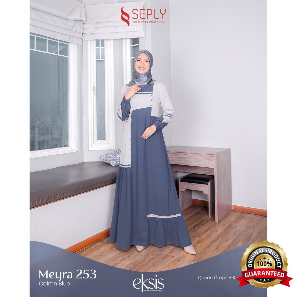 SabilaMall - Gamis Dewasa Terbaru Meyra 253 Dress Wanita Seply