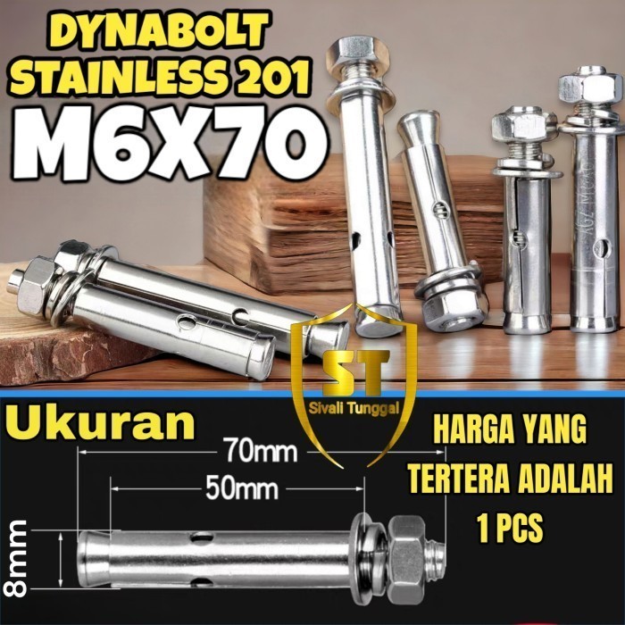 DYNABOLT SS 201 M6×70 - DINABOLT  - ANCHOR BOLT STAINLESS