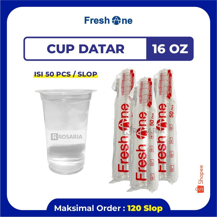 CUP POLOS DATAR 16 OZ FRESH ONE 4 gr Plastik Bening Gelas Minuman