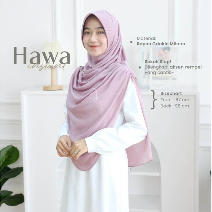 ✨BISA COD✨ - Azmeela Hawa Pashmina Instant Shawl Rayon Crinkle Milano - Anti Kusut - Mocca
