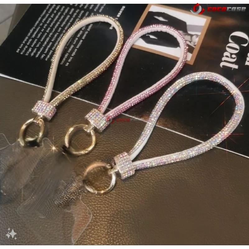 Bangpredi89 - Lanyard Strap Case Keychain Swarovski Blink Universal Chain Phone Charm