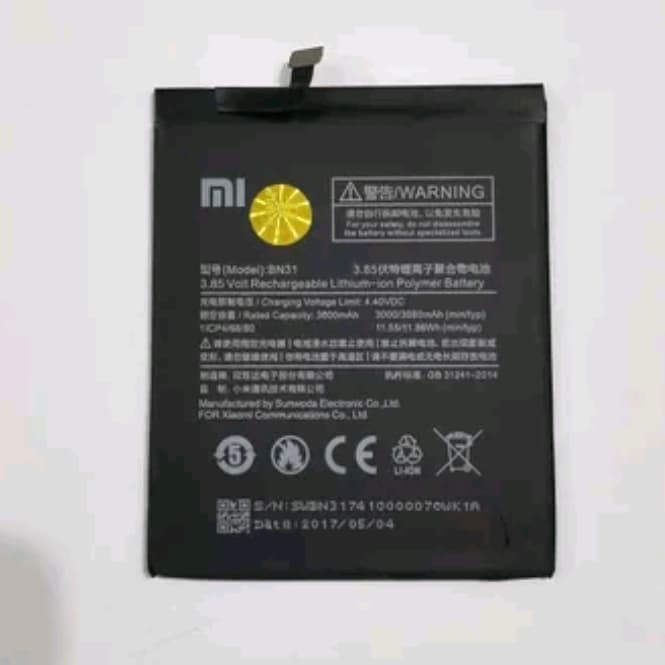 Battery Xiaomi BN31 Baterai Xiaomi Redmi S2 Note 5A MiA1 Mi5x Ori
