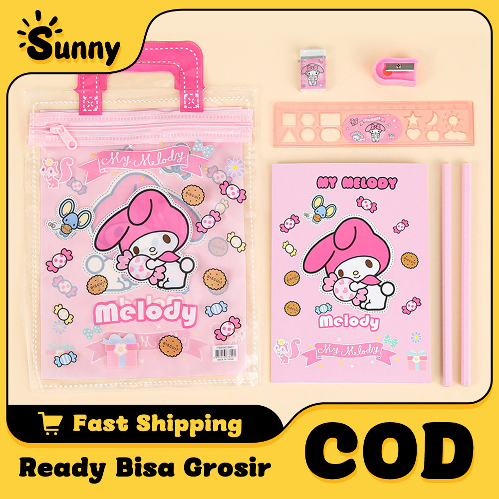 

Paket Alat Tulis 6 in 1 Lucu dengan Karakter Kuromi, Hadiah Anak Sanrio, Cocok untuk Belajar