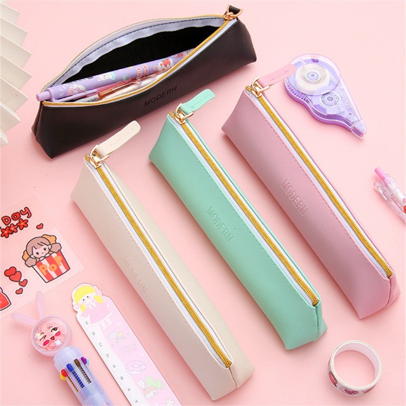 

Small PU leather pencil bag cute pencil case School stationery storage bag kawaii Girl pen case Student pen bag School supplies