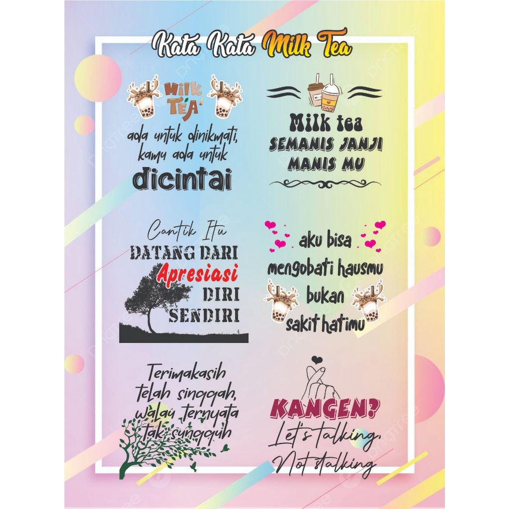 

KATA KATA QUOTES MILK TEA 100 PCS