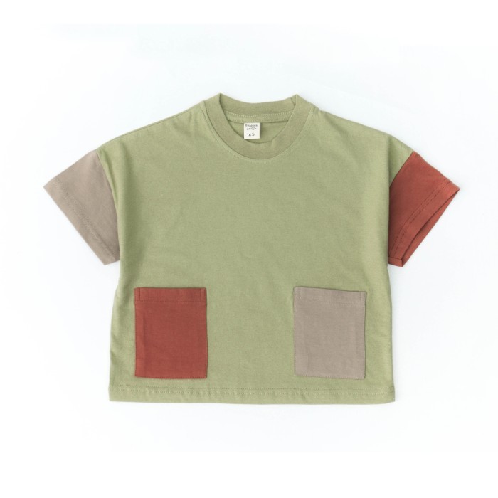 ✨READY✨ -Bajubaja junior oversize/ kaos oversize anak variasi saku bahan combed - OverCranberries, L