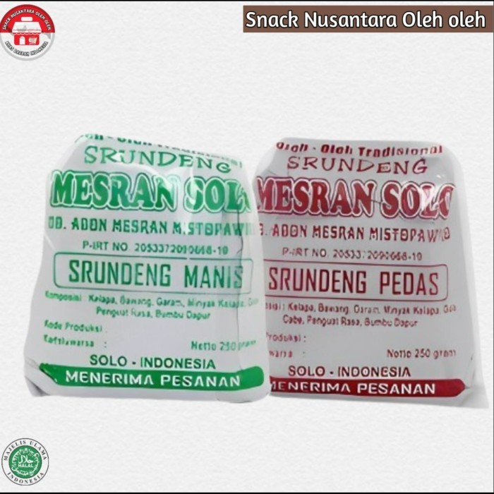 

Srundeng Abon Mesran Khas Oleh Oleh Solo Pedas Manis 250 Gram