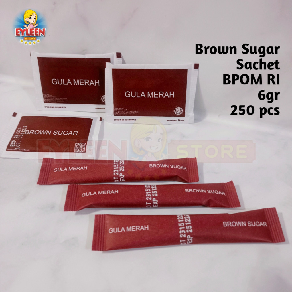 

Brown Sugar Sachet / Gula Merah isi 250 pcs Gula Hotel Sachet