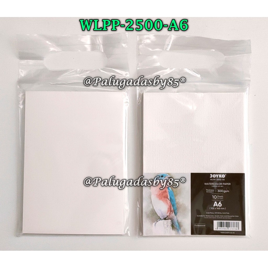 

(1 Pak Isi 10 Lembar) GROSIR Watercolor Paper JOYKO WLPP-2500-A6 300 gsm / Kertas Cat Air Joyko