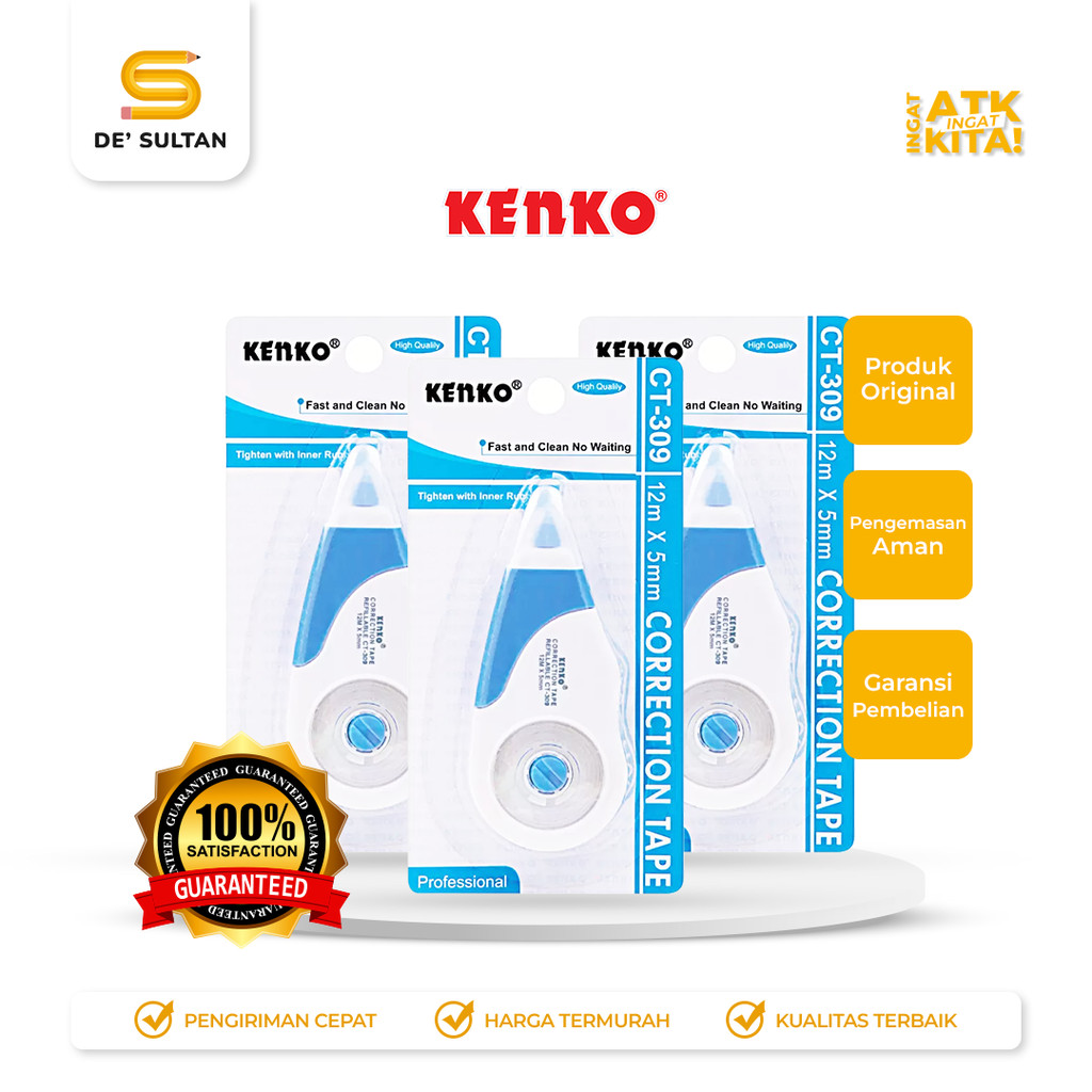 

KENKO PITA KOREKSI/ CORRECTION TAPE CT-309 [12M x 5mm] (1PC)
