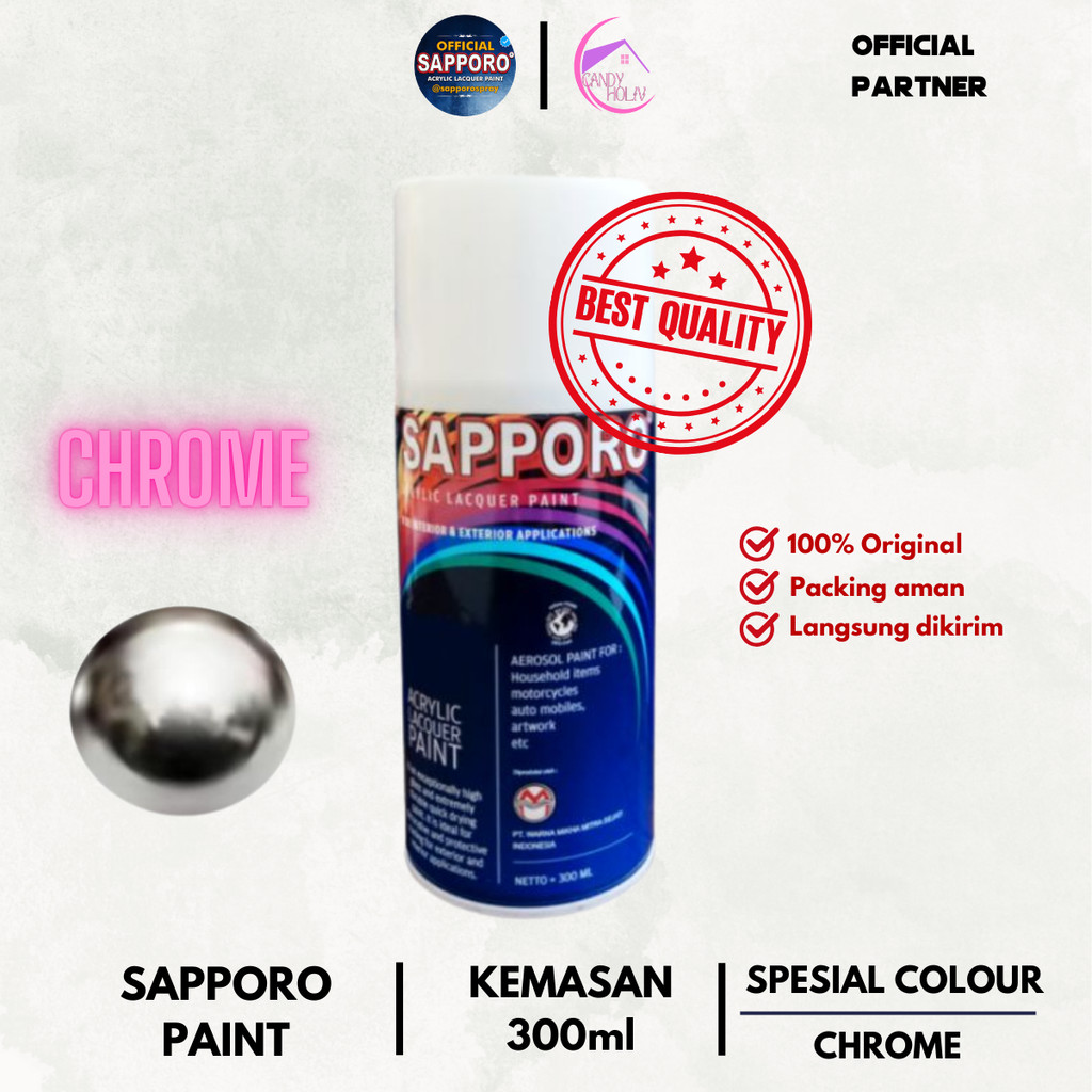 

CHROME SAPPORO STANDAR CHROME 300ml Cat Semprot Pylok Pilok
