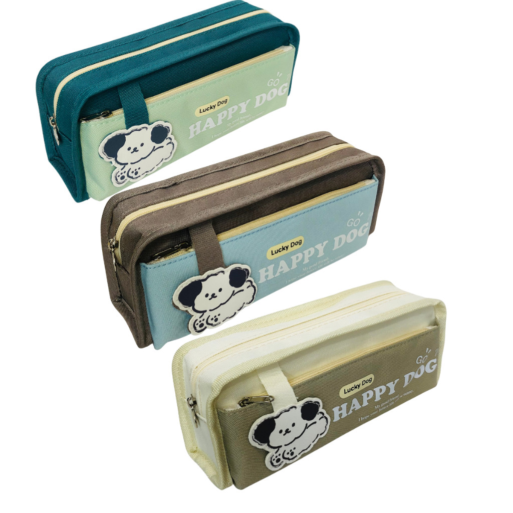 

Pencase Resleting Impor 7559 Happy Dog Tempat Pensil Pouch Make up Pouch Kosmestik- SHAGB