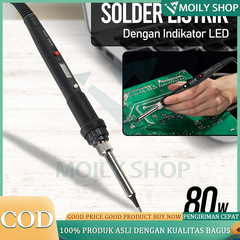 Solder 908S 80W Digital Adjustable - Alat Solder Elektrik dengan Tampilan LCD