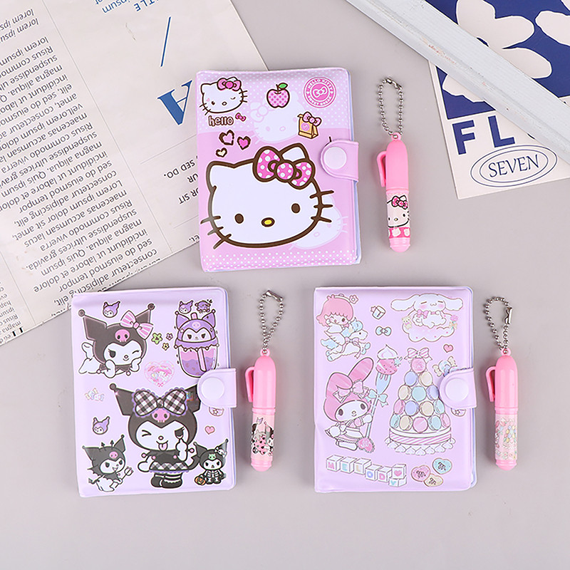 

1 Set Sanrio Notebook Journal My Melody Kuromi Cinnamoroll Kawaii MIini Portable Ledger School Supplies Stationery Gift