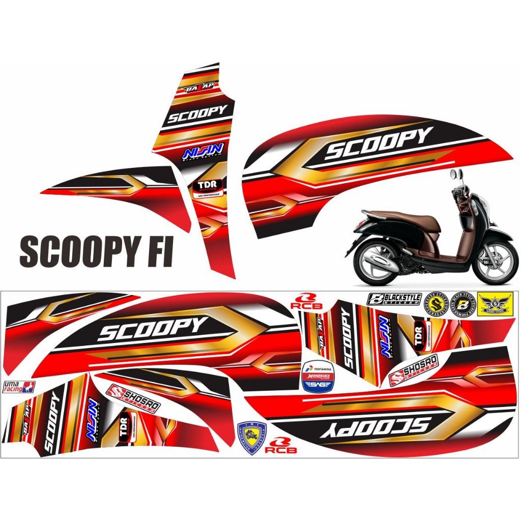 STICKER VARIASI BUAT MOTOR HONDA SCOOPY 2015 RACE STRIPING