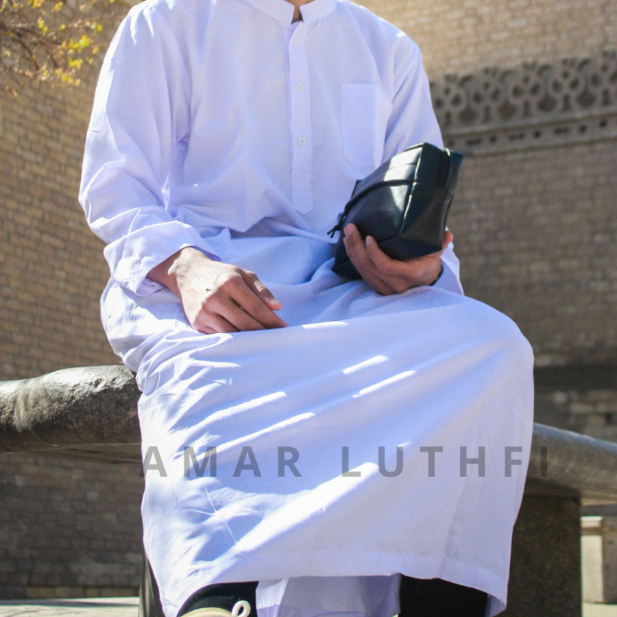 [COD] JUBAH PRIA GAMIS PRIA DEWASA HITAM PUTIH WARNA POLOS MODEL AL HARAMAIN