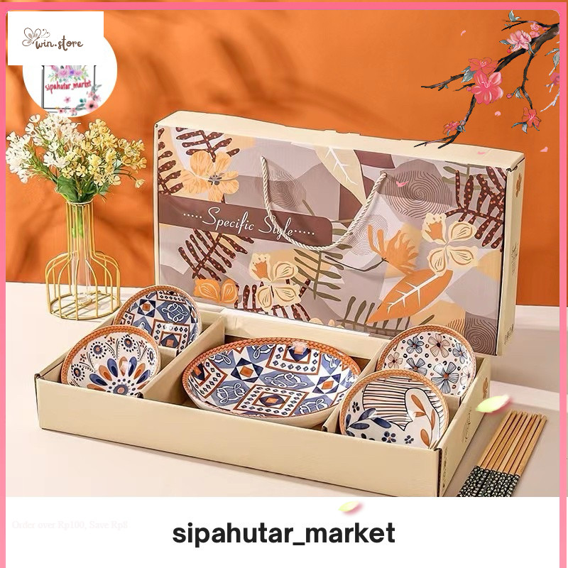 Hampers Terkini MANGKOK DAN PIRING SET KERAMIK SULTAN HAMPERS SOUVENIR MANGKOK DAN PIRING SET KERAMI